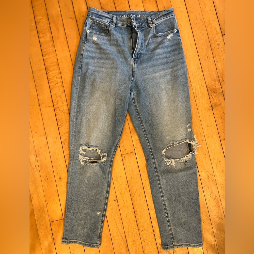 American Eagle Outfitters Light Blue Ripped Skinny Jeans